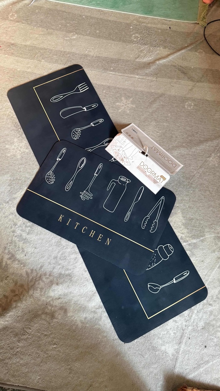 2 PCS Water Absorbent Kitchen Carpet Set