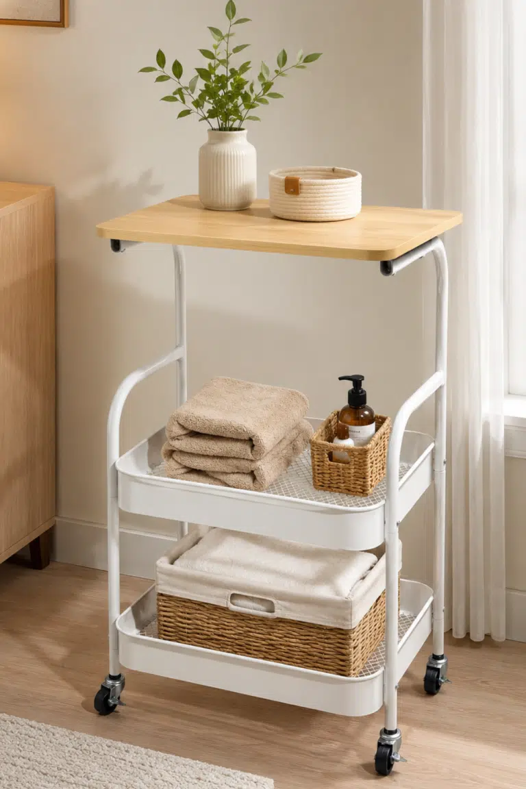 Three Tier Movable Side Table Rack